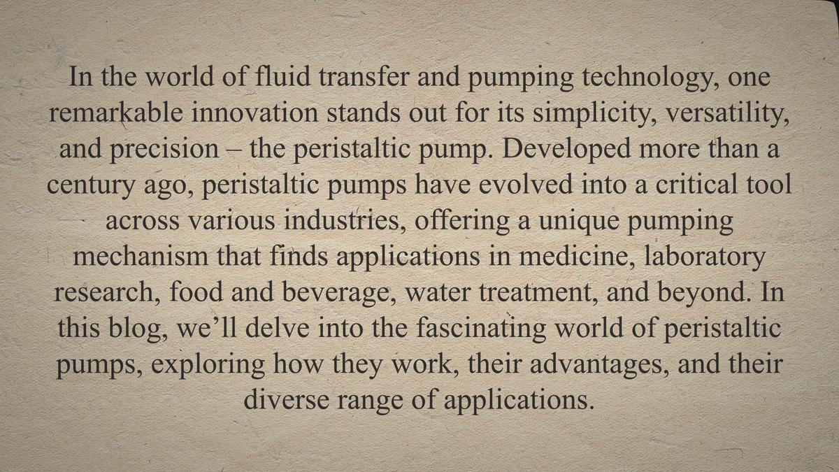 What is a Peristaltic Pump and How Do They Work?