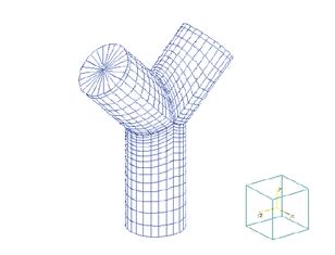 FEM model for Y type fitting.