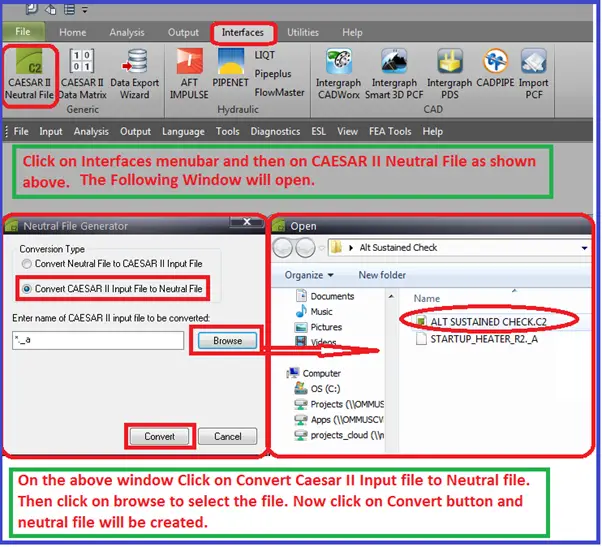 Procedure for making Neutral file from caesar II file