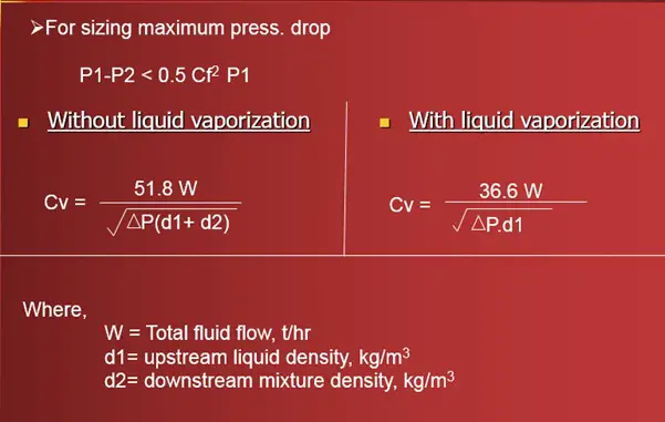 Cv Calculation Two Phase flow