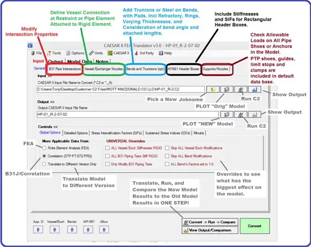 B31J Menu bars explaining the functions.