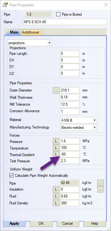 Specifying Thermal Bowing in Start-Prof