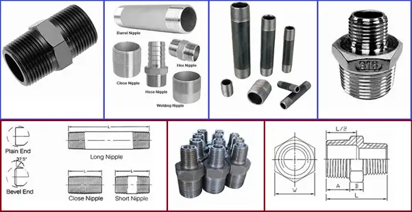 Various types of Piping Nipples