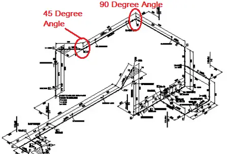 Piping Isometric Example with 45 Degree Angle