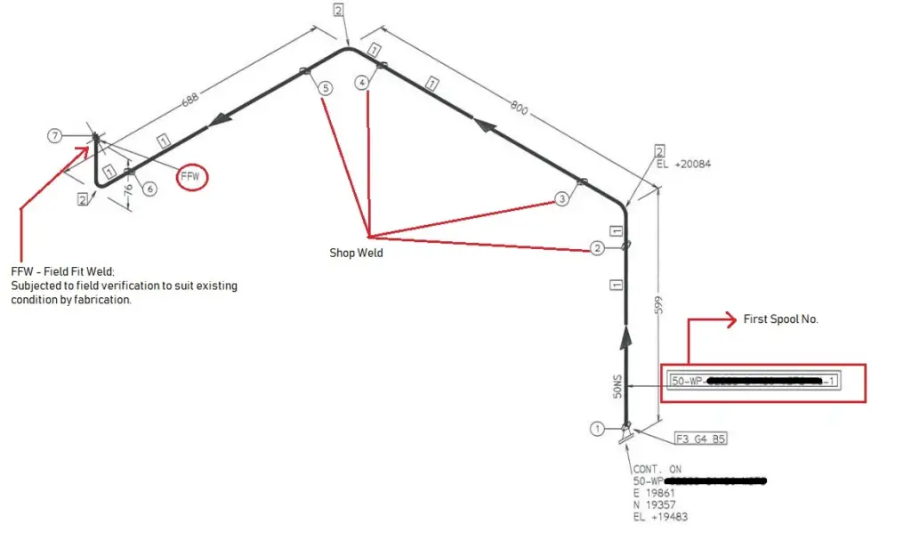 isometric drawing gas piping