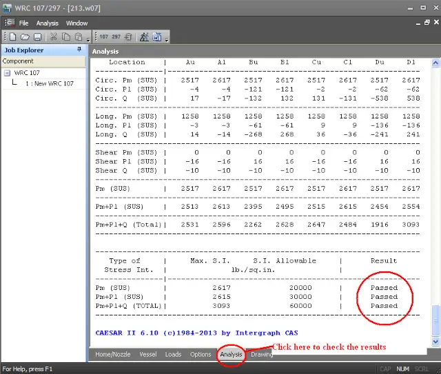 Methods for WRC 107 (WRC 537) and WRC 297 Checking in Caesar II What