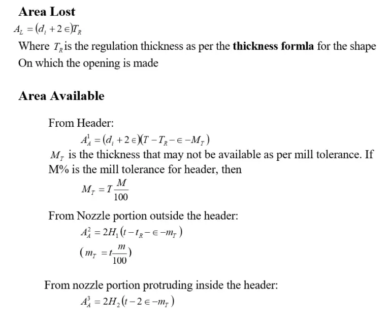 Nozzle Reinforcement Calculation for a Cylindrical Nozzle What Is Piping