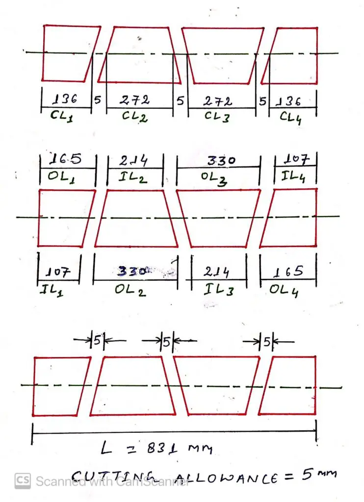 Calculated Dimensions for Miter Bend