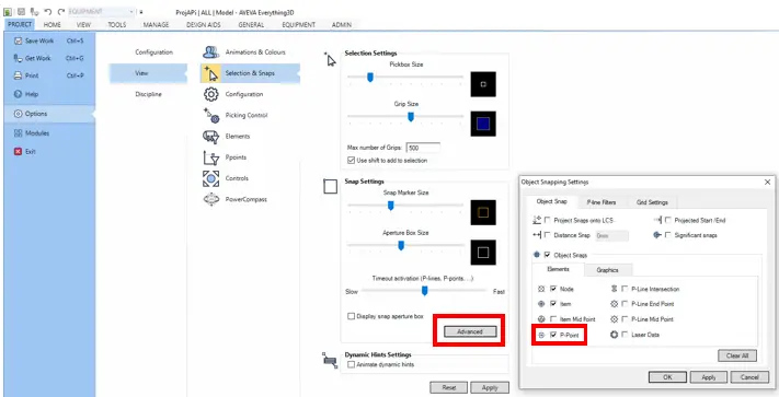 P-Point Settings for E3D