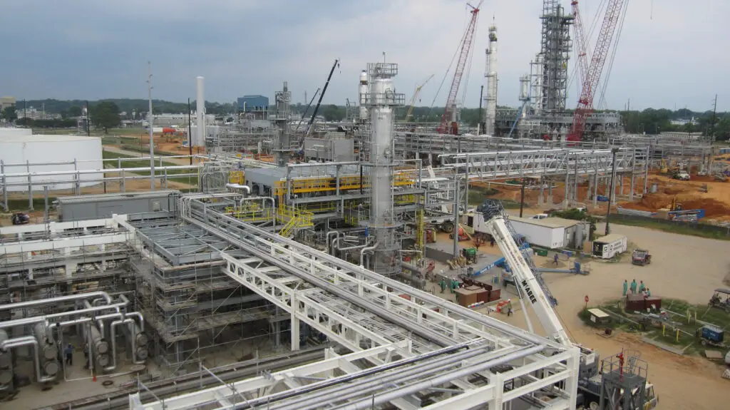 A typical Pipe rack in a Process Plant