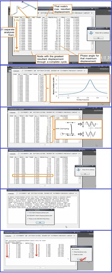 The frequency phase dialog