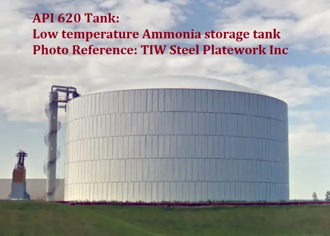 Typical API 620 tank