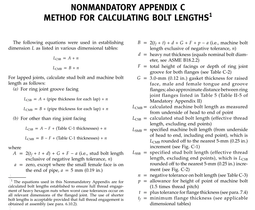 Bolt Length Calculation for Bolted Joints