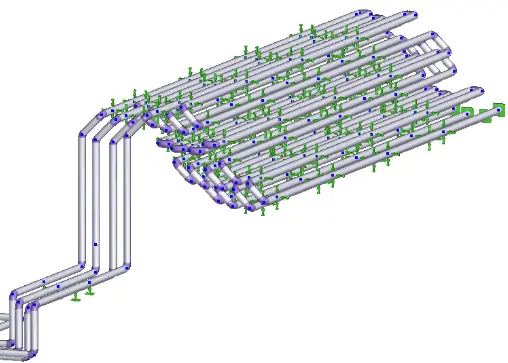 Allowable displacement model of Fired Heater Piping Connection model