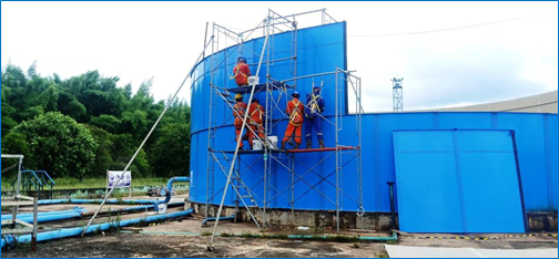 Bolted Tank at Installation Stage