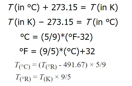 Conversion to Temperature Scales