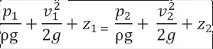 Ecuación de Bernoulli para venturimetro