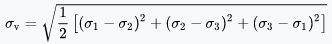 formula for Von Mises stress