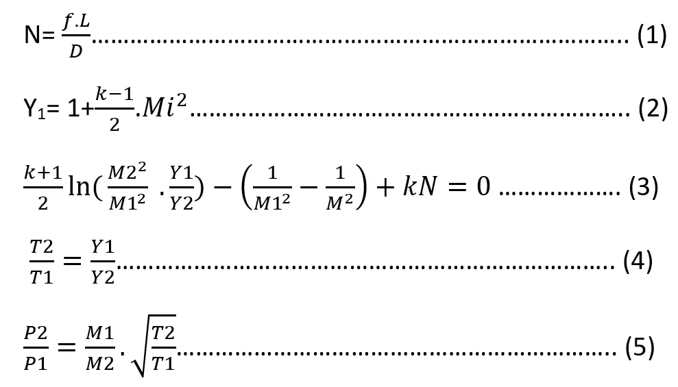 Equations for  pressure drop of adiabatic flow