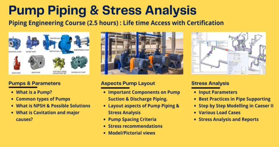 Online Course on Pump Piping Layout Design and Stress Analysis
