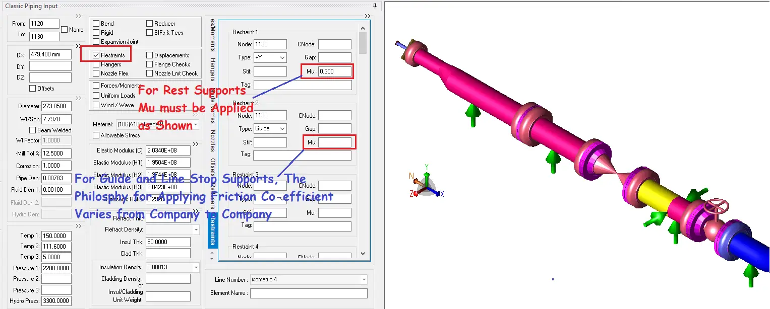 Pipe Support Friction Coefficient and Frictional Loads on Pipe Supports