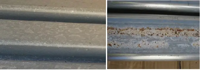 Typical White Rust on Galvanized Steel
