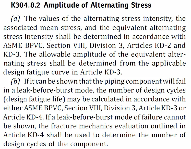 B31.3 Chapter IX latest requirements on Fatigue