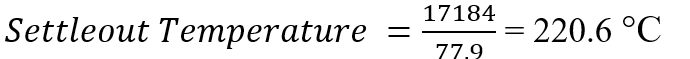 Calculated value from Equation of Settle-out Temperature for Sigle Stage Compressor
