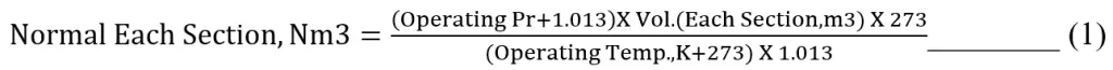 Equation to calculate Mass for each section